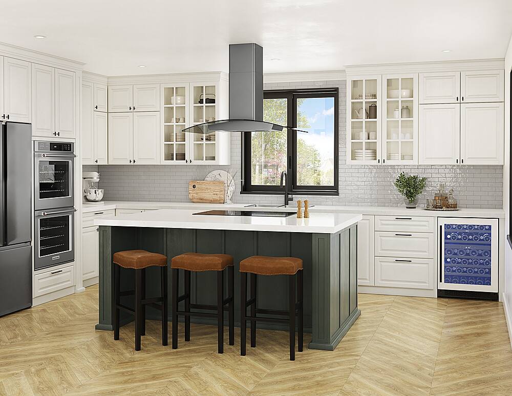 Alt View 13. Zephyr - Ravenna 42 in. 600 CFM Island Mount Range Hood with LED Lighting - black stainless steel.