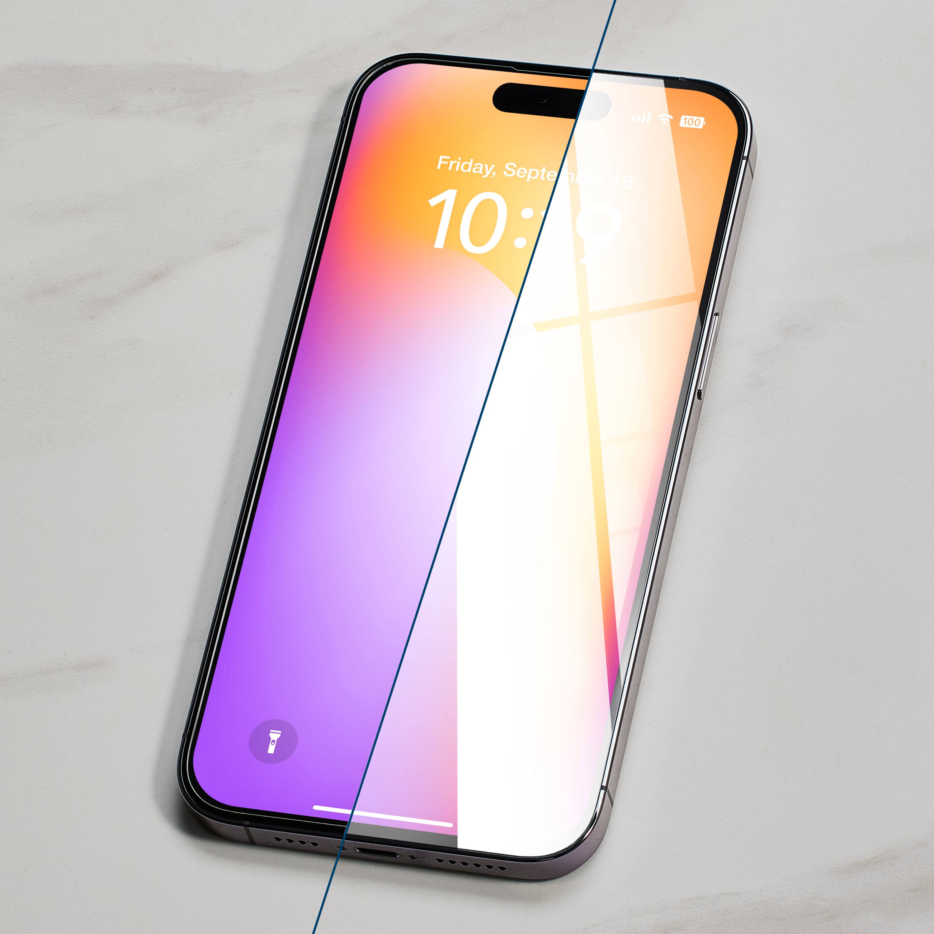 Alt View 13. Insignia™ - Anti-Reflective Glass Screen Protector for iPhone 14 Pro Max (4-Pack) - Clear.