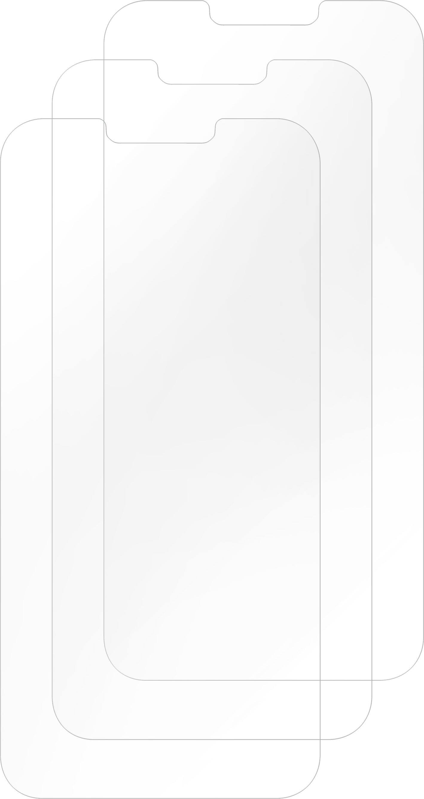 Left. Insignia™ - Anti-Reflective Glass Screen Protector for iPhone 14 Plus and 13 Pro Max (3-Pack) - Clear.