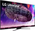 Left. LG - UltraGear 48” OLED 4K UHD .1-ms G-SYNC Compatible and AMD FreeSync Gaming Monitor with HDR (DisplayPort, HDMI, USB) - Black.