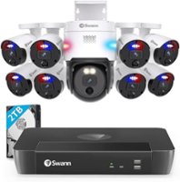 Swann - Professional 16-Channel, 9-Camera Indoor/Outdoor Wired 4K 2TB NVR Security System - White - Front_Zoom
