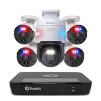 Swann - Professional 8-Channel, 5-Camera Indoor/Outdoor Wired 4K 2TB NVR Security System - White - Front_Zoom