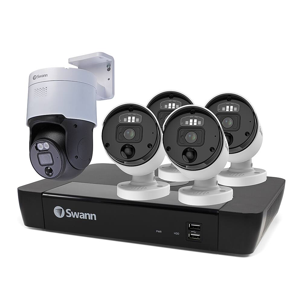 Alt View 29. Swann - Professional 8-Channel, 5-Camera Indoor/Outdoor Wired 4K 2TB NVR Security System - White.