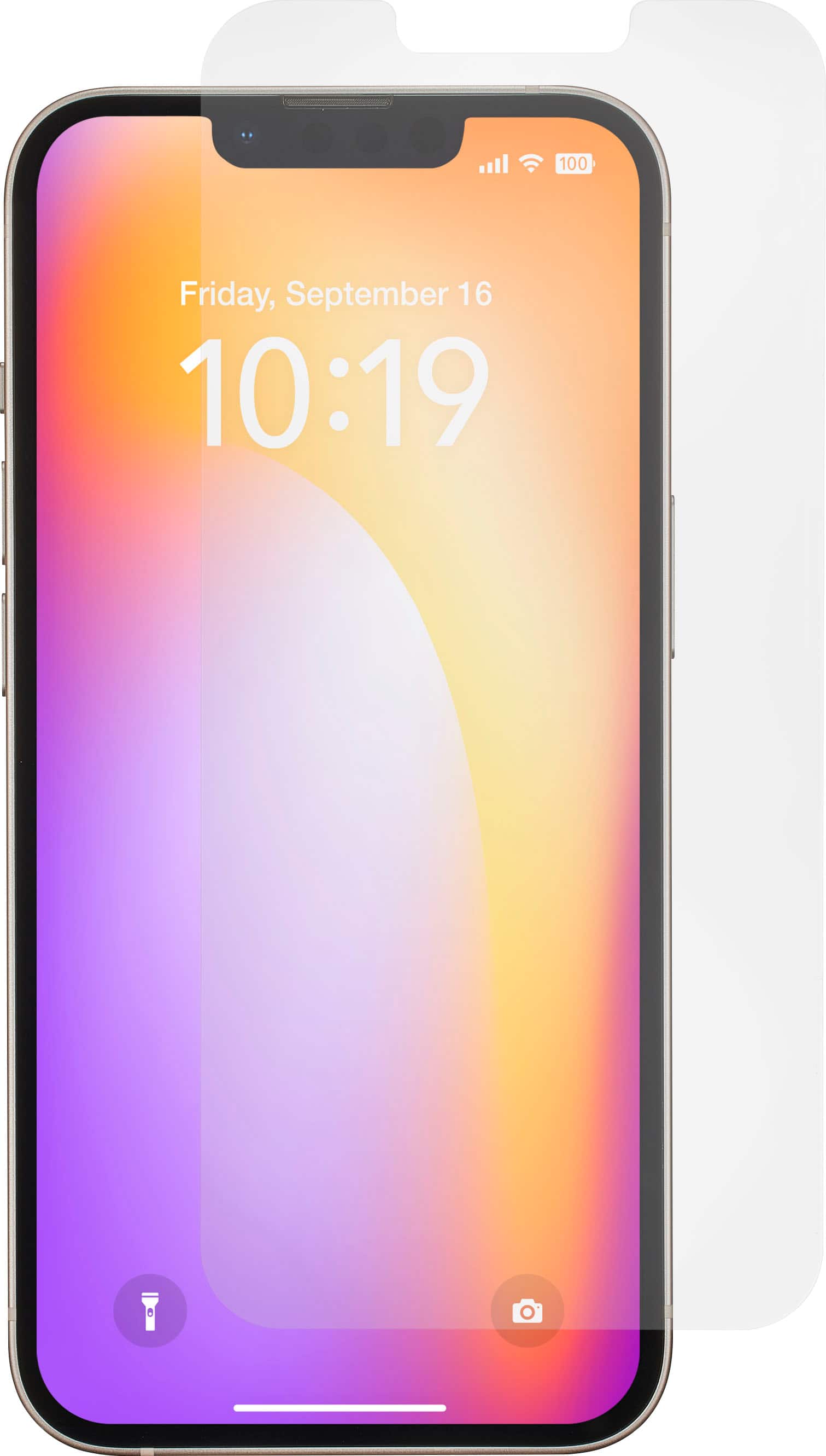 Angle. Insignia™ - Anti-Reflective Glass Screen Protector for iPhone 14 Plus and 13 Pro Max (2-Pack) - Clear.