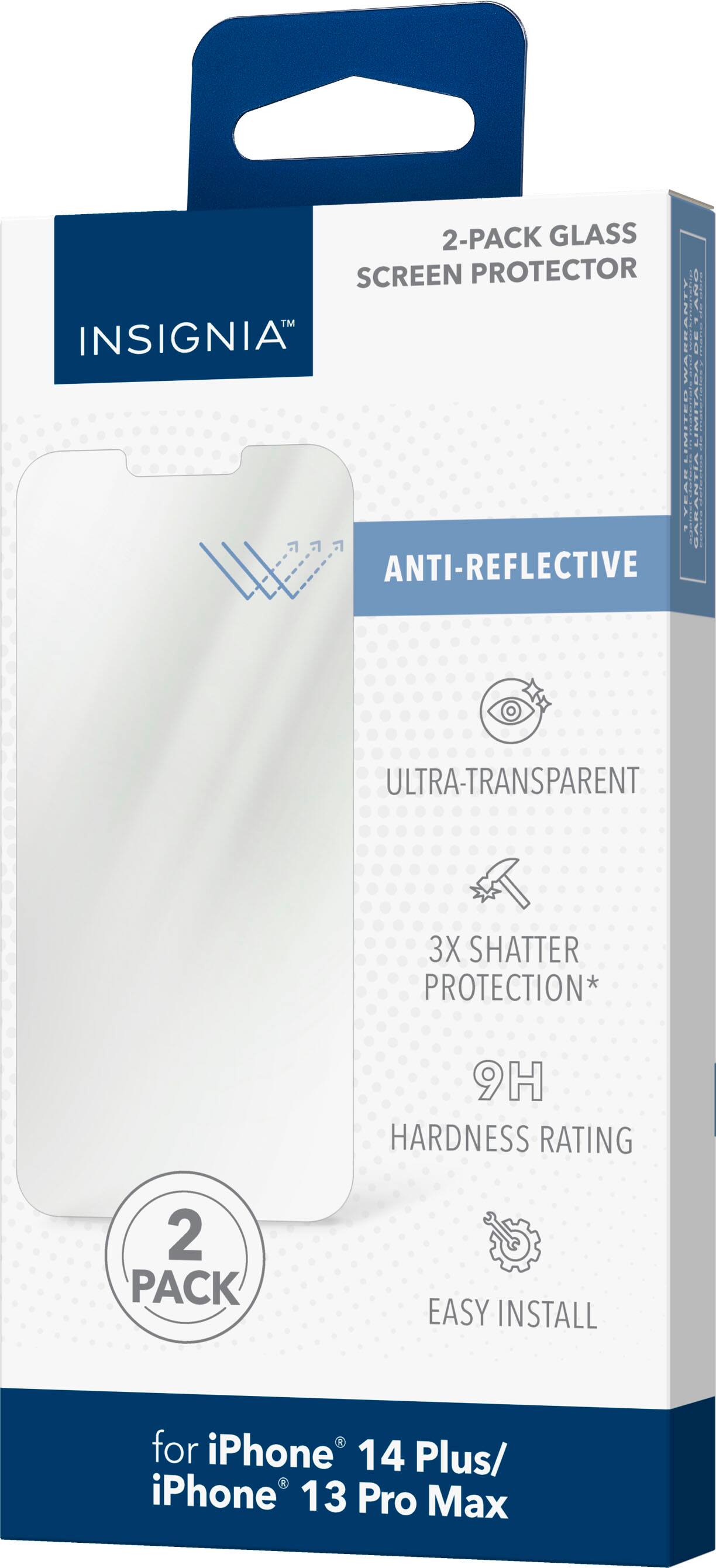 Alt View 16. Insignia™ - Anti-Reflective Glass Screen Protector for iPhone 14 Plus and 13 Pro Max (2-Pack) - Clear.