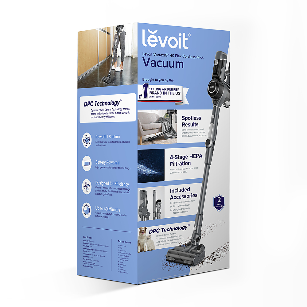 Levoit Vortexiq 40 Flex Cordless Stick Vacuum : Target