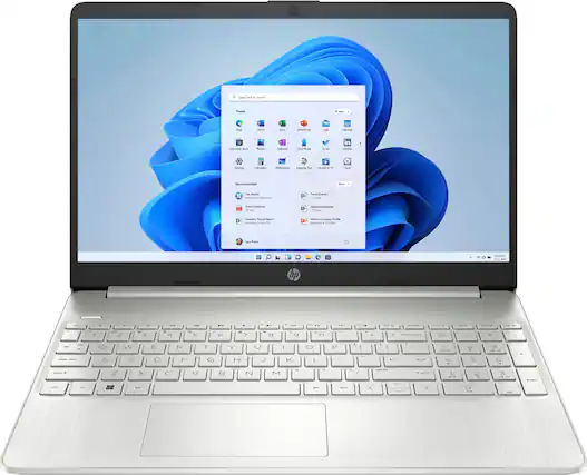 Front. HP - 15.6" Touch-Screen Laptop - Intel Core i5 - 8GB Memory - 512GB SSD - Natural Silver.
