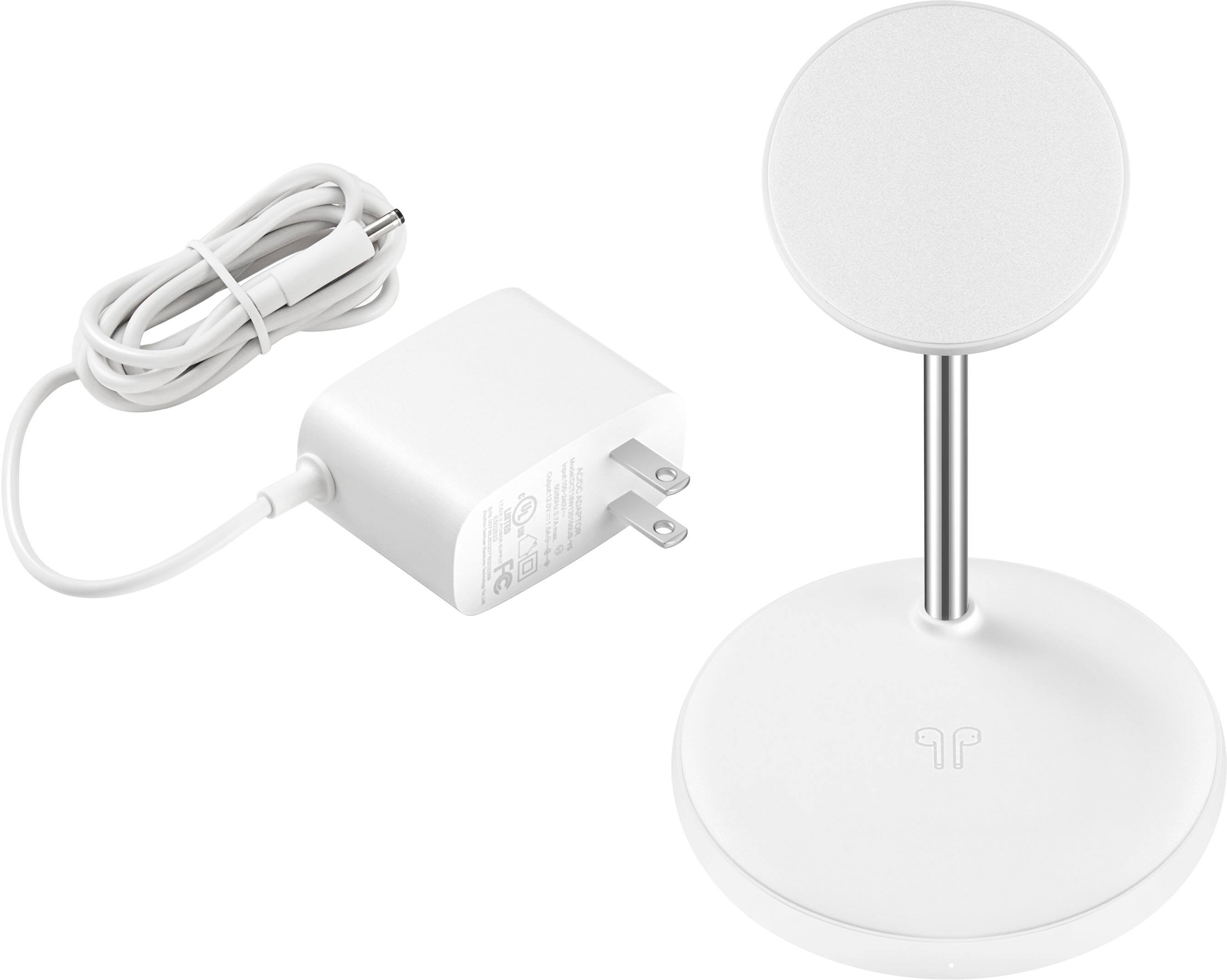 Alt View 12. Best Buy essentials™ - 2-in-1 7.5W Magnetic Wireless Charger for iPhone 15/14/13/12 series + AirPods - White.