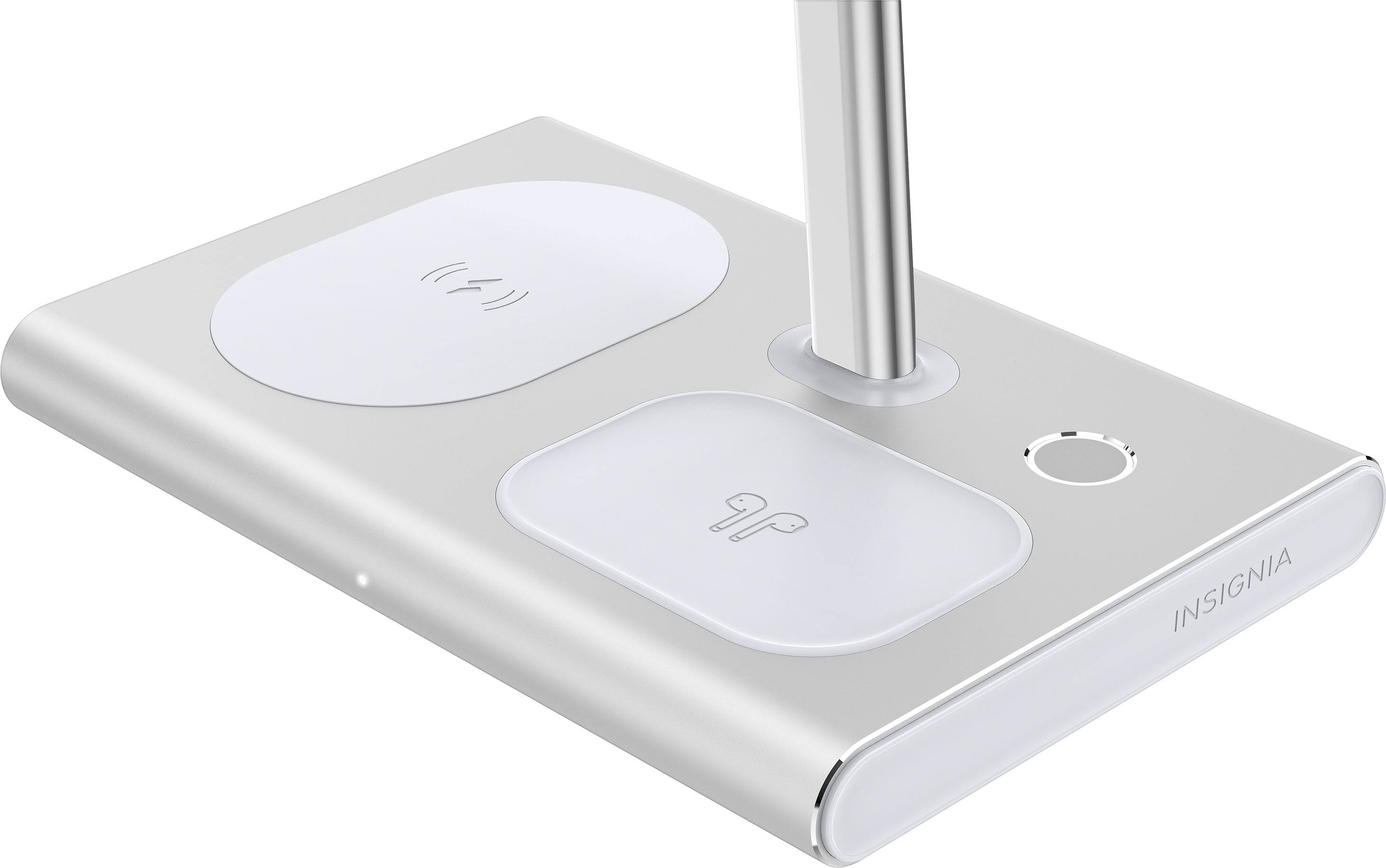 Alt View 18. Insignia™ - 4-in-1 15W Wireless Charger with MagSafe for iPhone 15/14/13/12 series + Apple Watch + AirPods + other Devices - Silver.