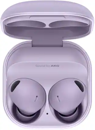Front. Samsung - Galaxy Buds2 Pro True Wireless Earbud Headphones - Bora Purple.