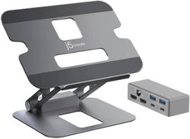 j5create - Multi-Angle Dual HDMI Docking Stand - Silver - Front_Zoom