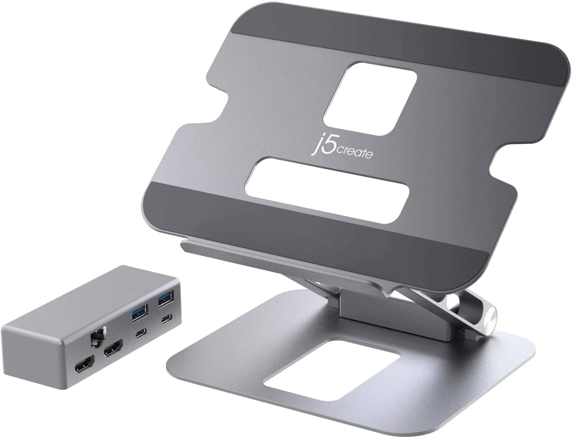 Alt View 11. j5create - Multi-Angle Dual HDMI Docking Stand - Silver.