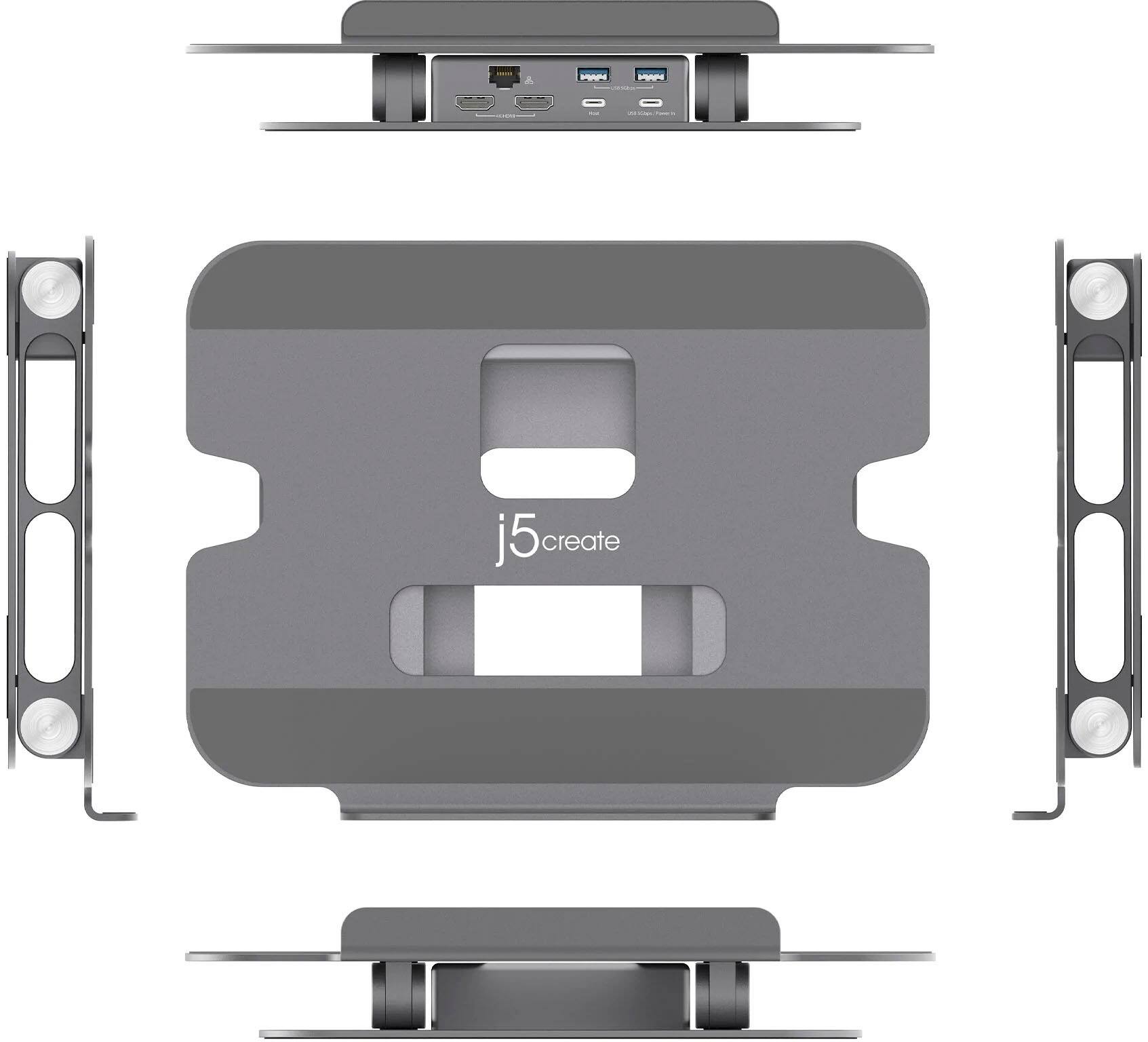 Alt View 12. j5create - Multi-Angle Dual HDMI Docking Stand - Silver.