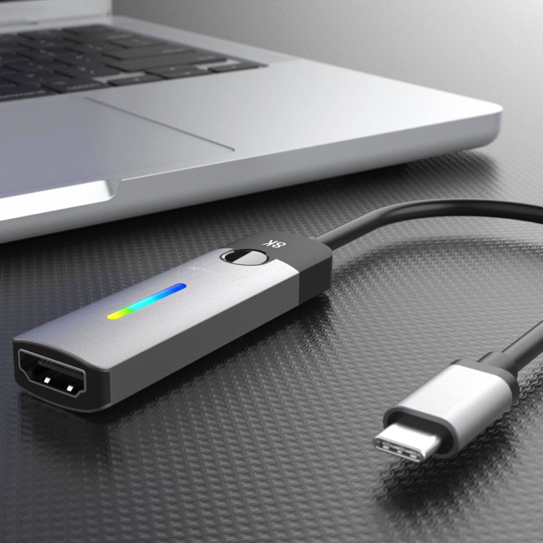 Alt View 11. j5create - USB-C to HDMI 2.1 8K Adapter - Space Gray/Black.