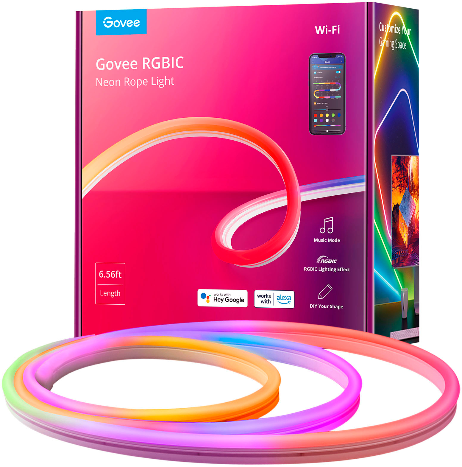 Govee RGBIC Neon Rope Light 6.5 Ft Multi H61A1AD1 - Best Buy