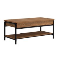 Sauder - Iron City Lift Top Coffee Table - Brown/Black - Front_Zoom