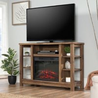 Sauder - Rustic Media Fireplace- Carbon Oak - Carbon Oak - Front_Zoom