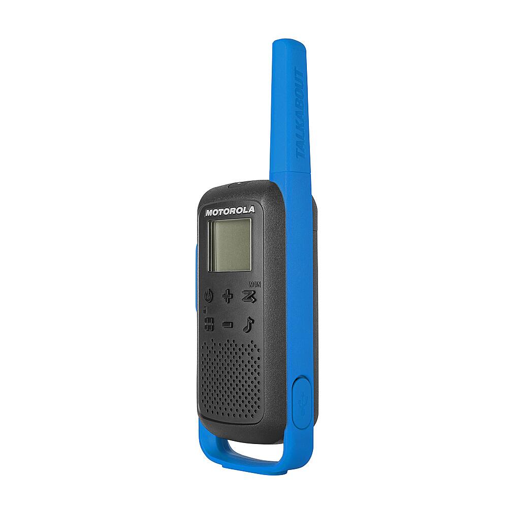 Alt View 12. Motorola - T270 25-mile 22-Channel FRS 2-Way Radios Pair with IXTN4011AR Single Pin Earpiece - Blue & Black.