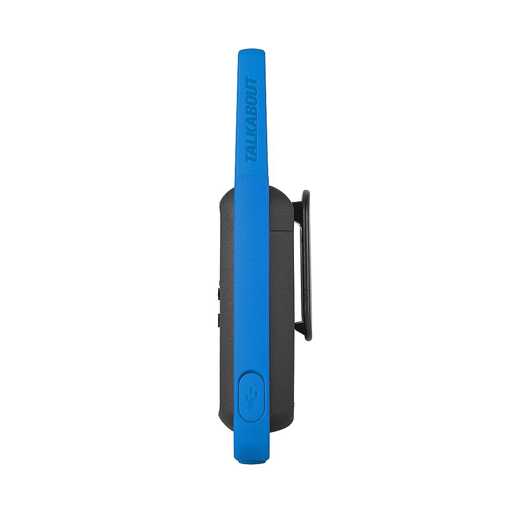 Left. Motorola - T270 25-mile 22-Channel FRS 2-Way Radios Pair with IXTN4011AR Single Pin Earpiece - Blue & Black.