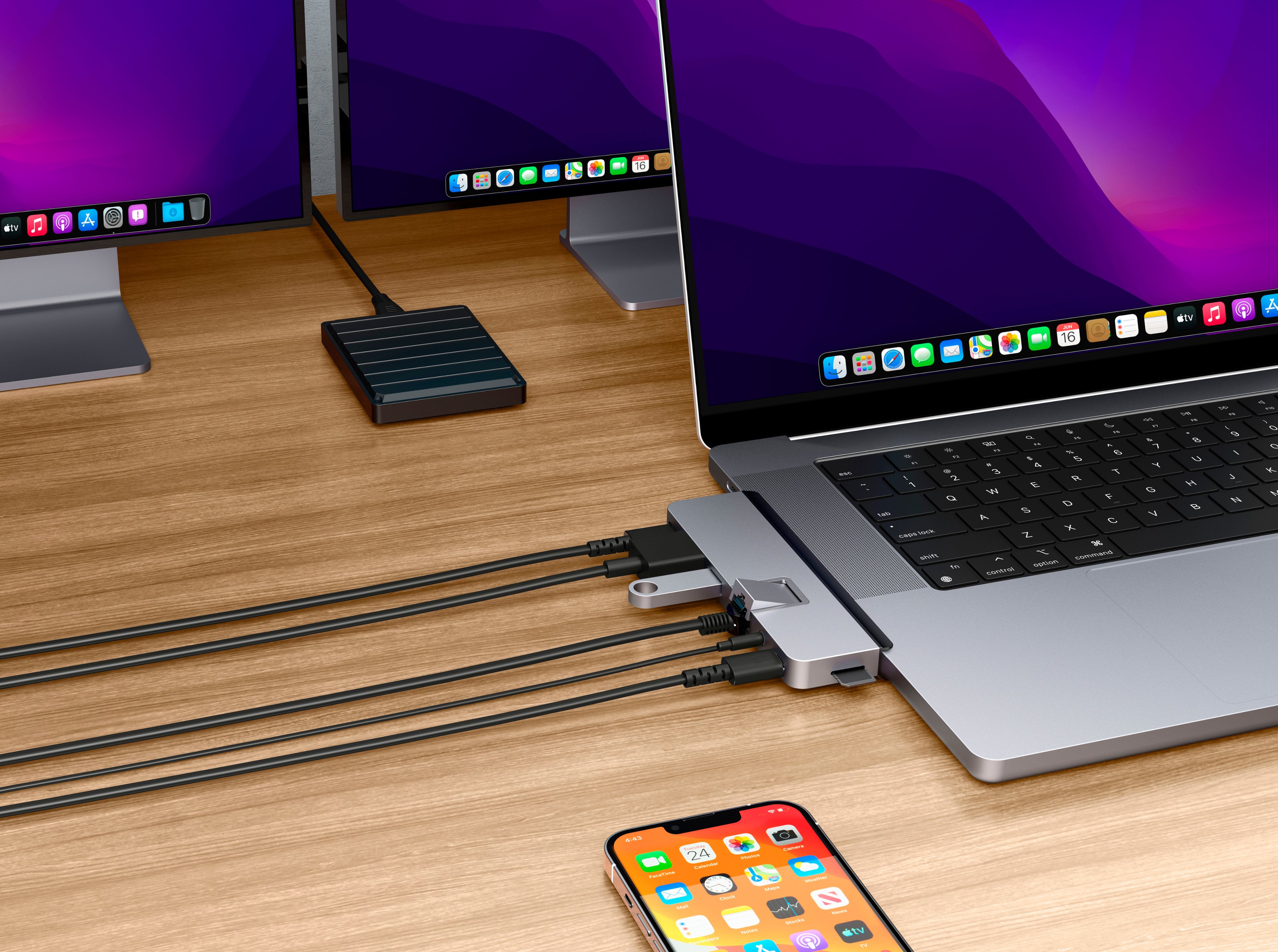 Hyper DUO PRO 7-in-2 USB-C Hub MacBook 2016-2022 MacBook Pro