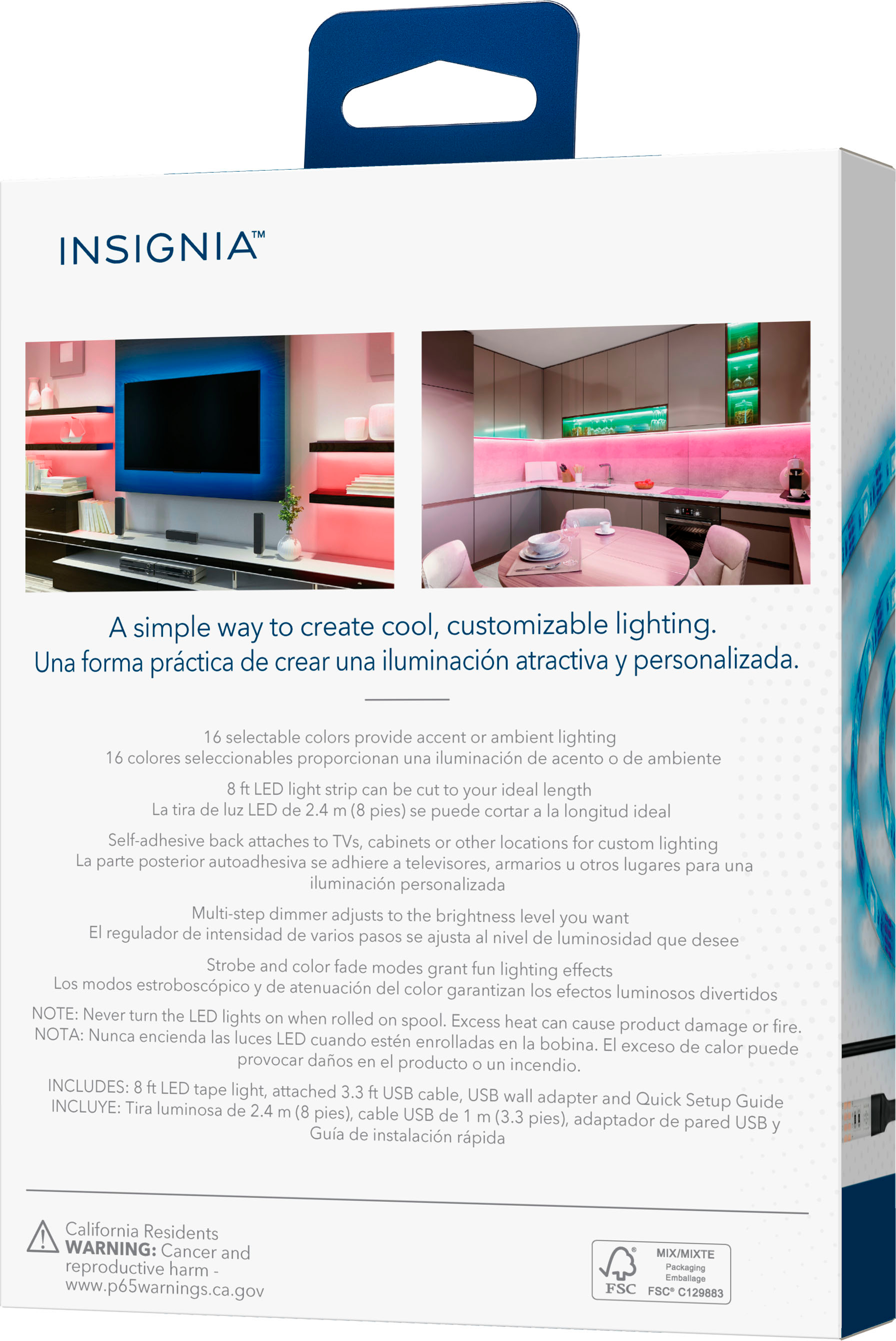 Insignia™ 4 ft. Multi-Color LED Tape Light White NS-LED4RGB18 - Best Buy