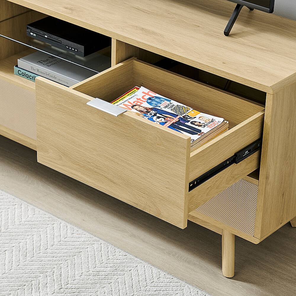 Best Buy Koble Larsen Smart TV Stand with Builtin Sound Bar Oak HM