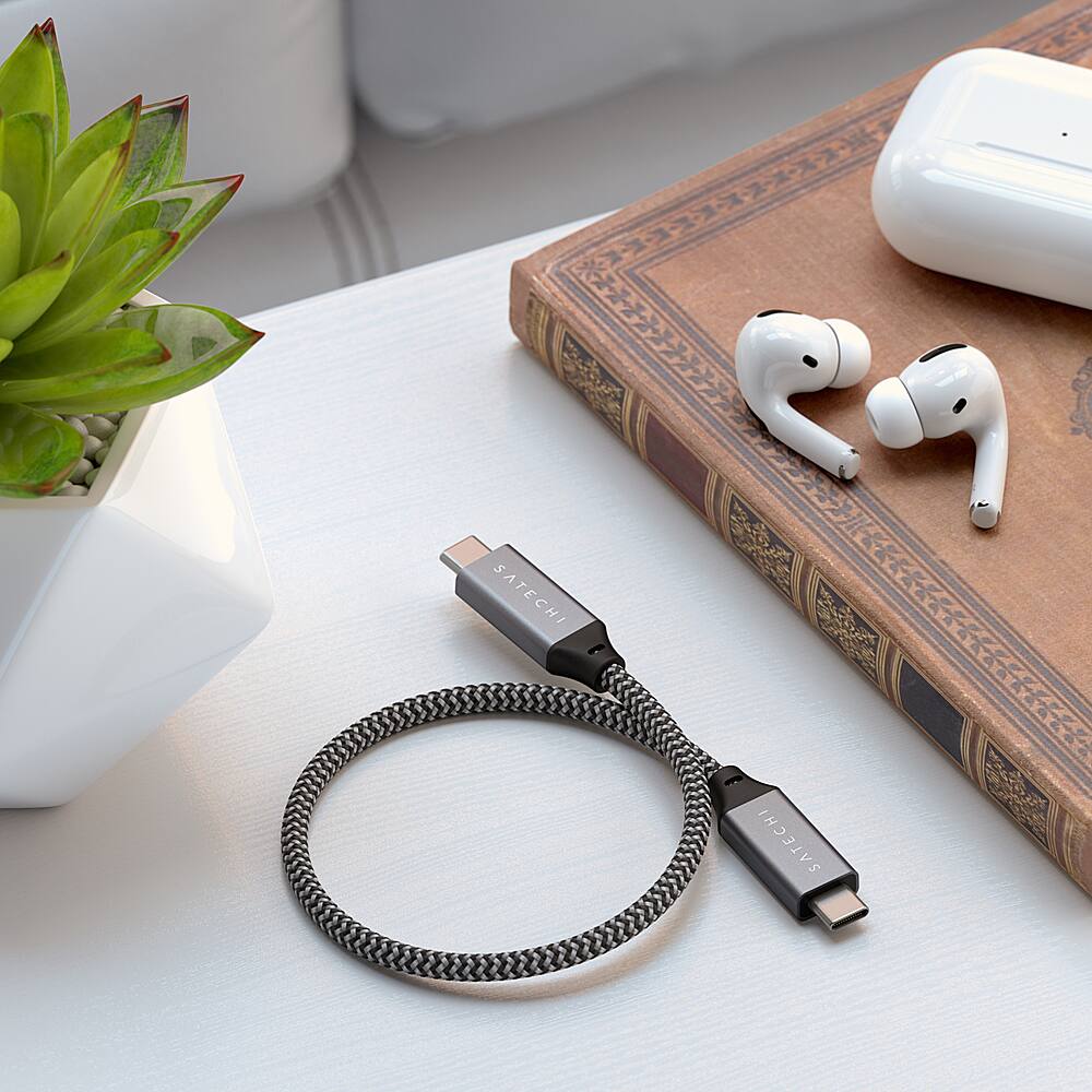 Alt View 11. Satechi - 25cm USB4 C to C Cable - Space Gray.