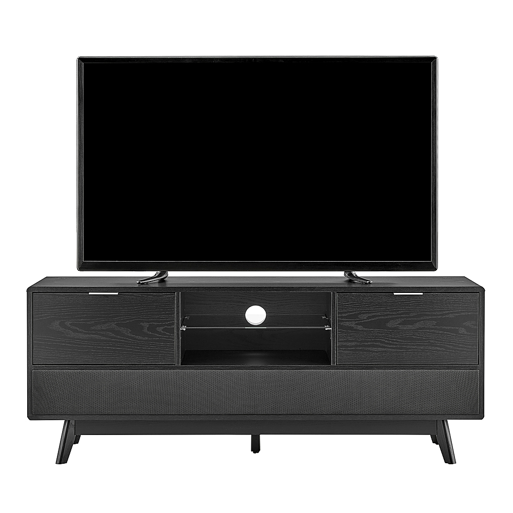 Left View: Koble - Larsen Smart TV Stand for Most TVs Up to 65" - Black