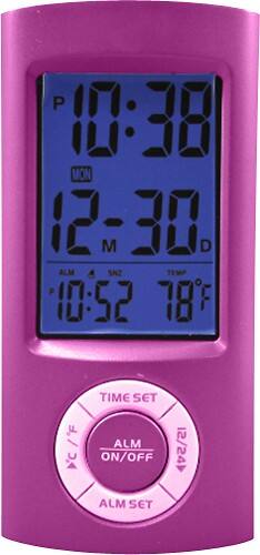 Best Buy: Equity by La Crosse Digital Pocket Alarm Clock Pink 70899