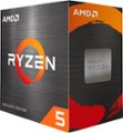 Front. AMD - Ryzen 5 5600 3.5 GHz Six-Core AM4 Processor - Black.