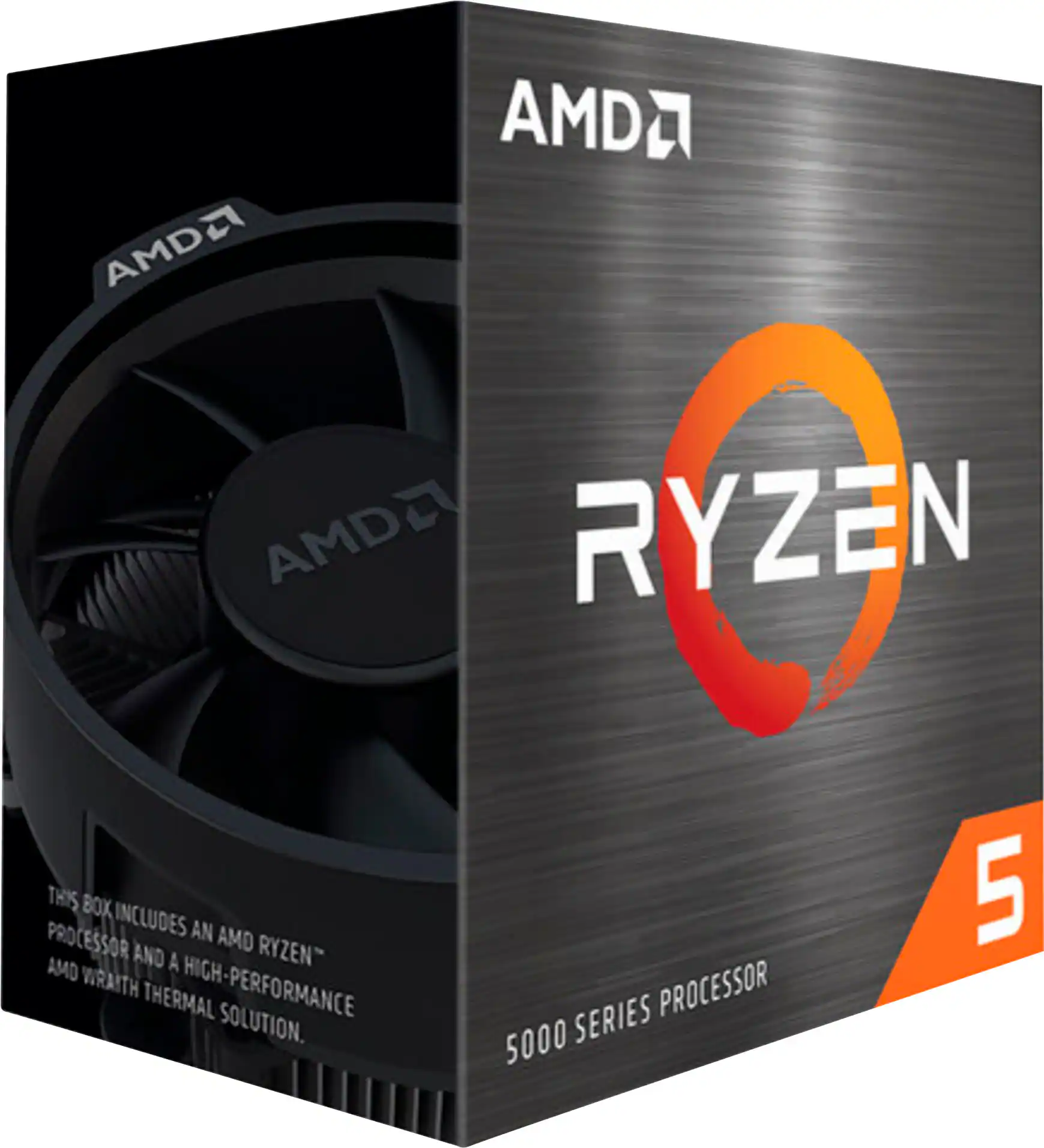 Front. AMD - Ryzen 5 5500 3.6 GHz Six-Core AM4 Processor - Black.