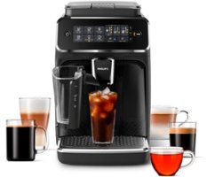 Philips 3200 Series Fully Automatic Espresso Machine with LatteGo Milk Frother and Iced Coffee, 5 Coffee Varieties - Black - Front_Zoom