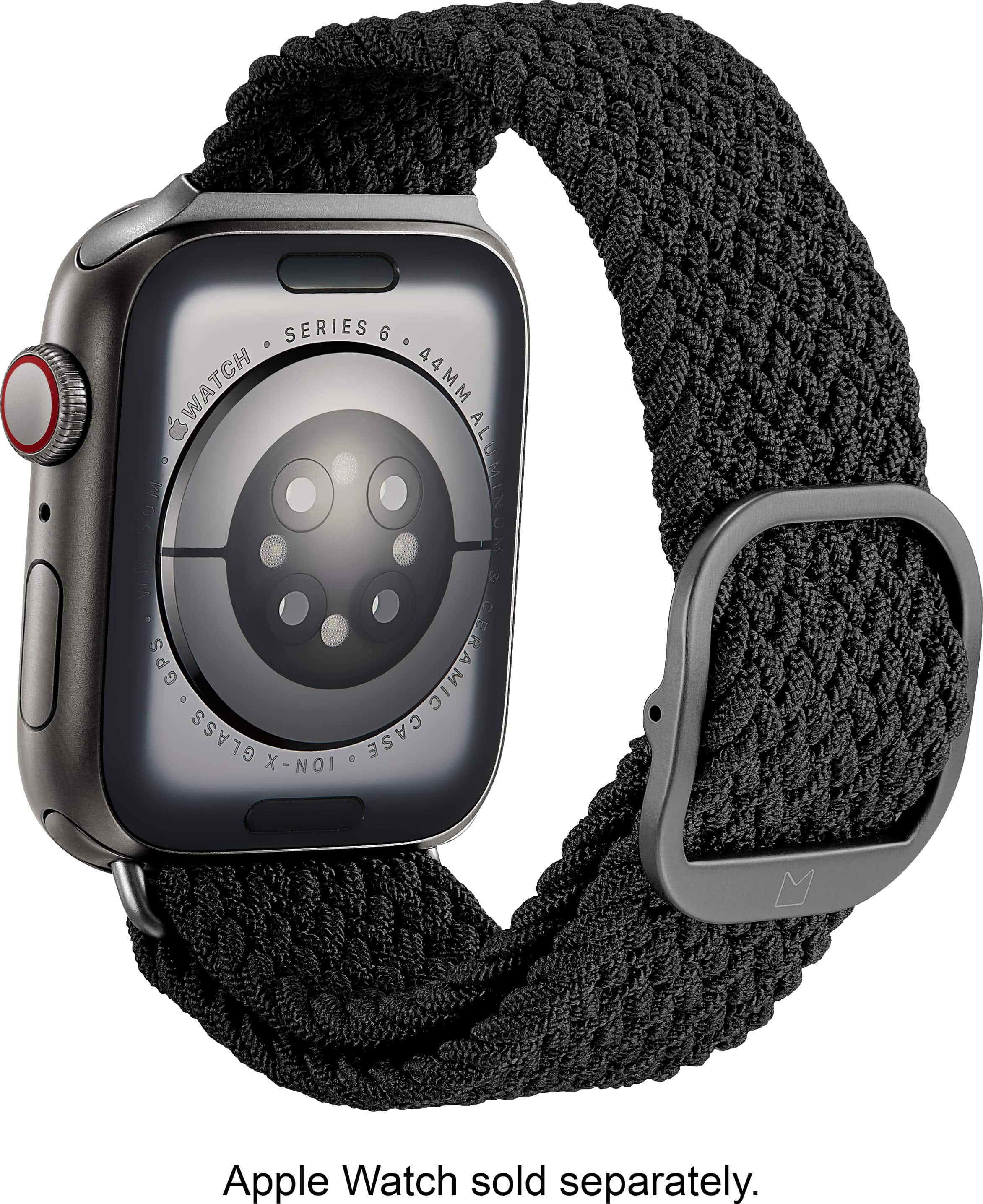 Alt View 12. Modal™ - Nylon Watch Band for Apple Watch 42mm, 44mm, 45mm (Series 1-9) and Apple Watch Ultra Series 1-2 49mm - Black.