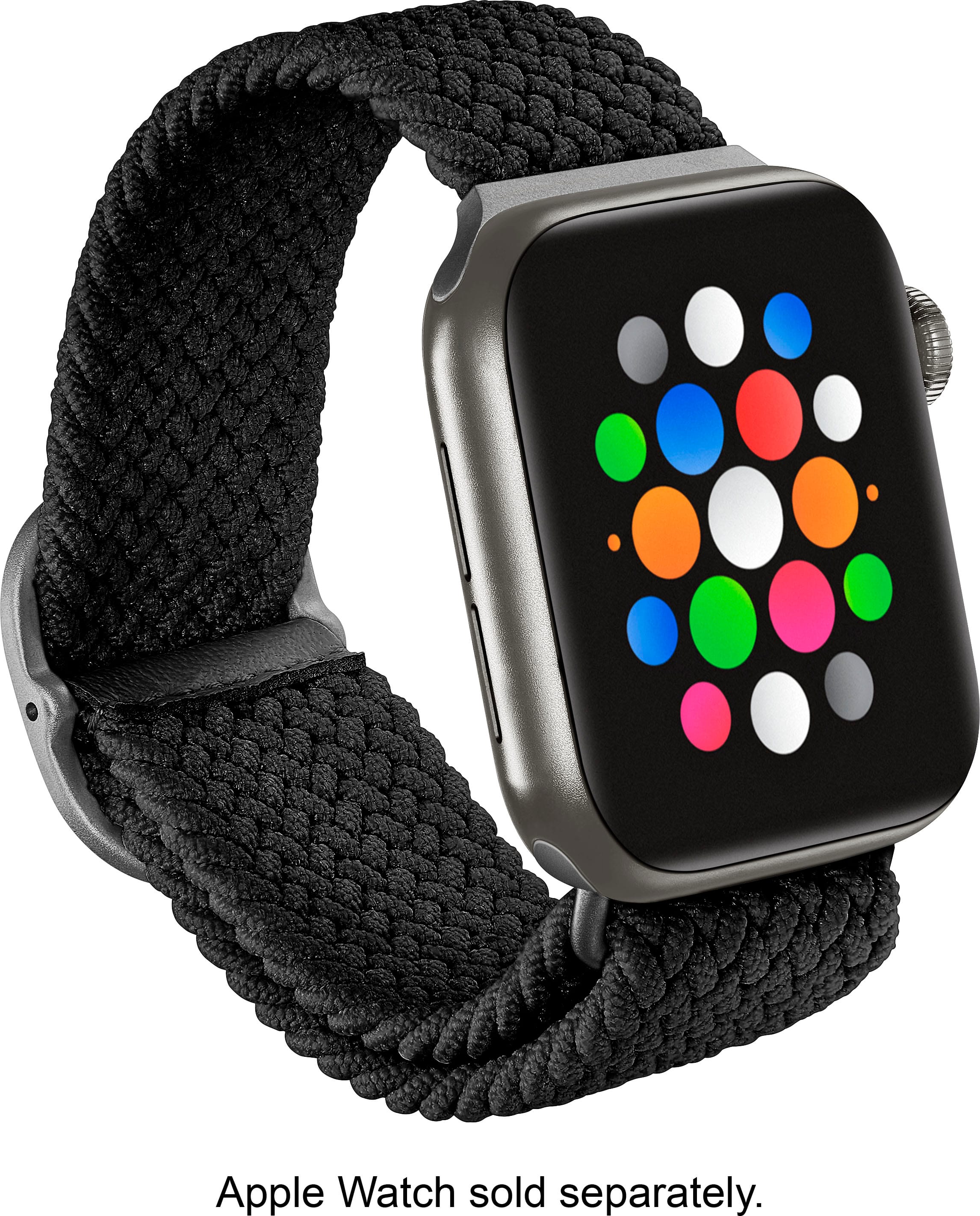 Modal™ - Nylon Watch Band for for Apple Watch 38mm, 40mm, 41mm and Apple Watch Series 1-9 - Black - Angle_Zoom