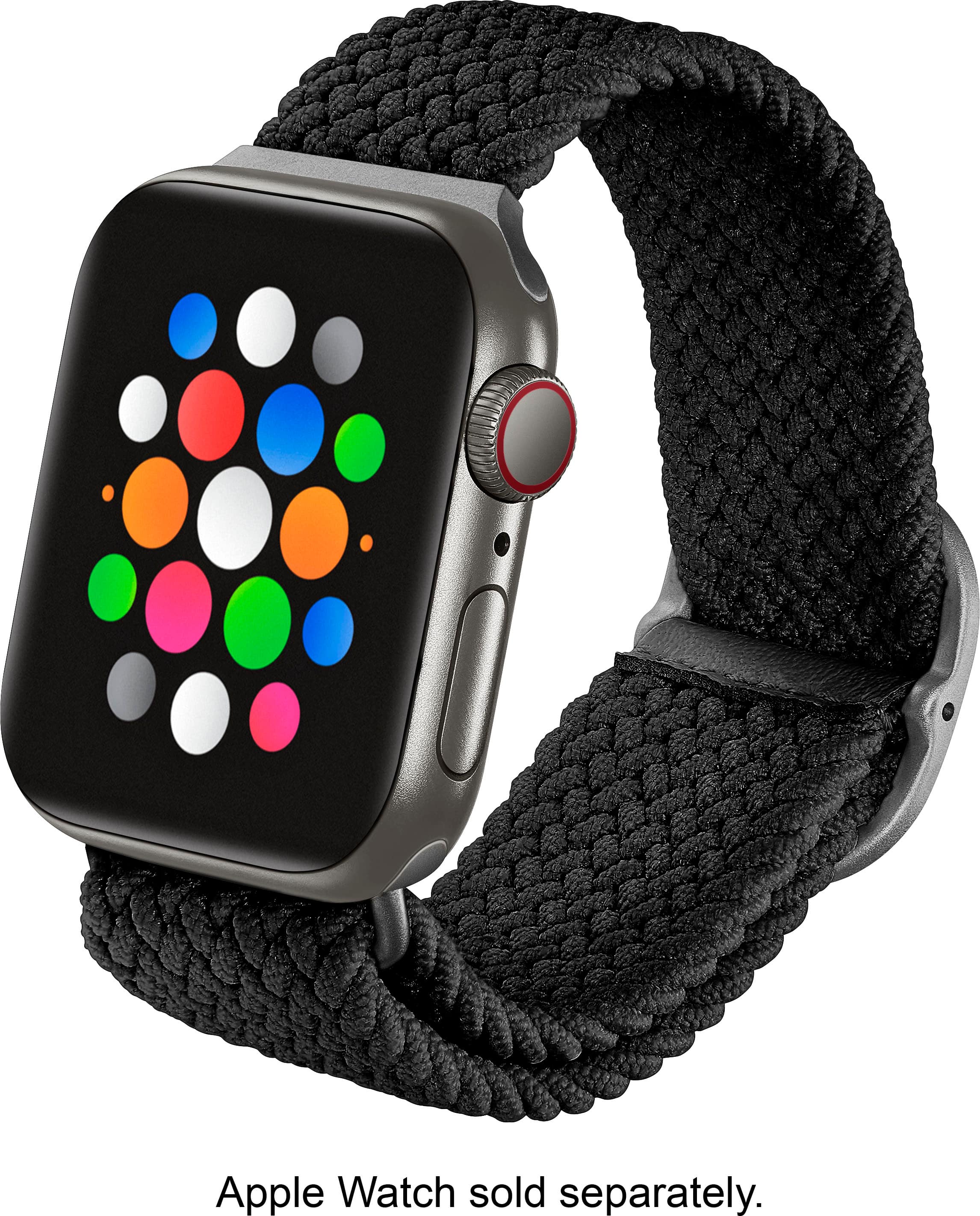 Left. Modal™ - Nylon Watch Band for for Apple Watch 38mm, 40mm, 41mm and Apple Watch Series 1-9 - Black.