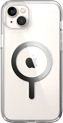Front. Speck - Presidio Perfect-Clear Case with MagSafe for Apple iPhone 14 Plus - Clear.