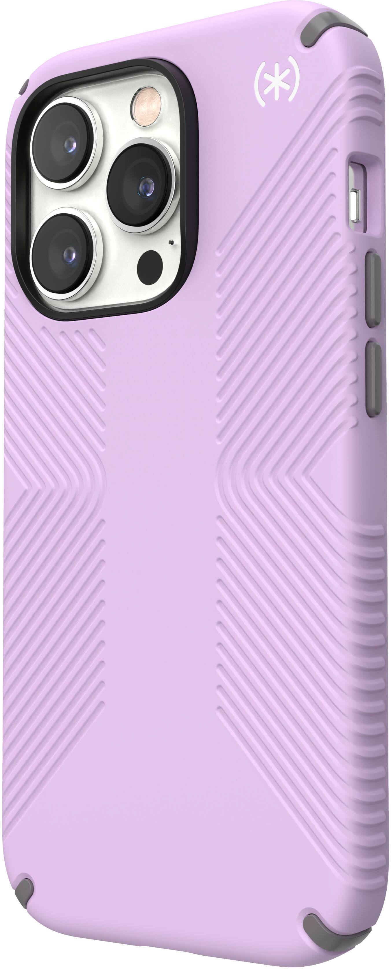 Left. Speck - Presidio2 Grip Case with MagSafe for Apple iPhone 14 Pro - Spring Purple.