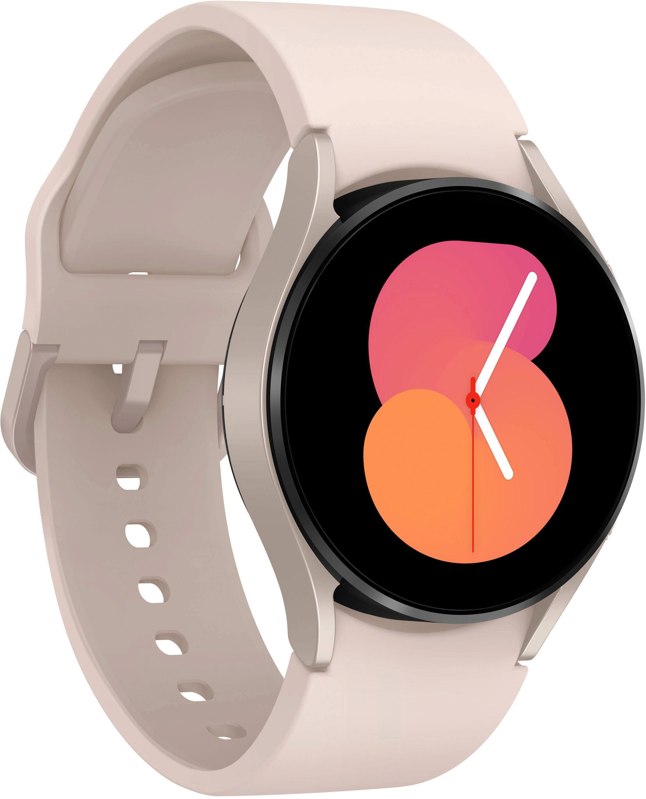 Alt View 11. Samsung - Geek Squad Certified Refurbished Galaxy Watch5 Aluminum Smartwatch 40mm LTE - Pink Gold.