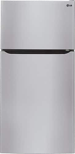 Front Standard. LG - 20.2 Cu. Ft. Top-Freezer Refrigerator - Stainless-Steel.