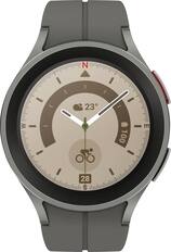 Front. Samsung - Galaxy Watch5 Pro Titanium Smartwatch 45mm BT - Gray.