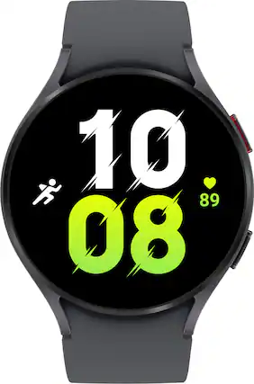 Front. Samsung - Galaxy Watch5 Aluminum Smartwatch 44mm LTE - Graphite.