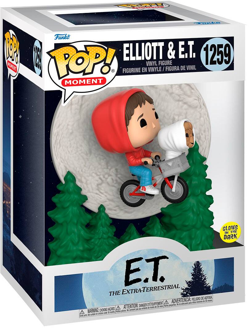 Angle. Funko - POP! Moment: ET- Elliott and ET Flying (Glow in the Dark).
