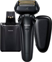 Panasonic - Arc6 Six-Blade Wet/Dry Electric Shaver with Automatic Cleaning and Charging Station - Black - Angle_Zoom