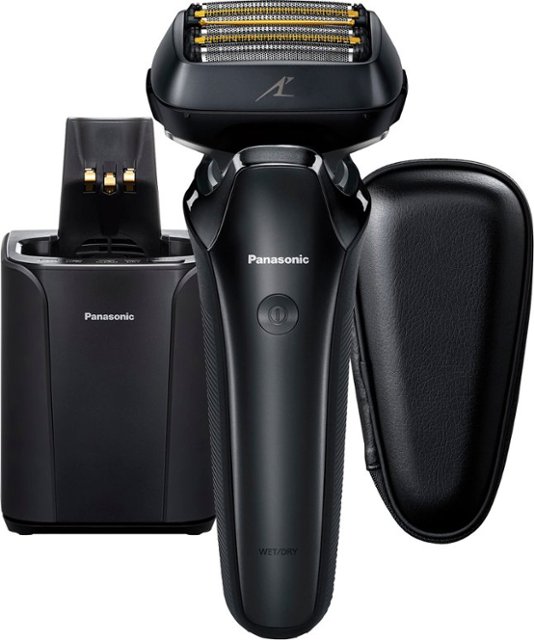 Angle Zoom. Panasonic - Arc6 Six-Blade Wet/Dry Electric Shaver with Automatic Cleaning and Charging Station - Black.