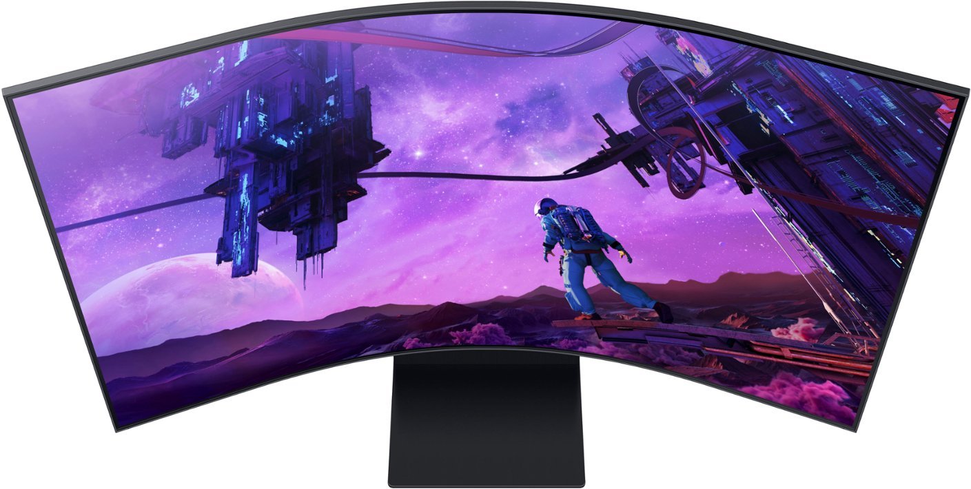 Zoom in on Alt View Zoom 25. Samsung - Odyssey Ark 55” LED Curved 4K UHD Gaming Monitor - Black.