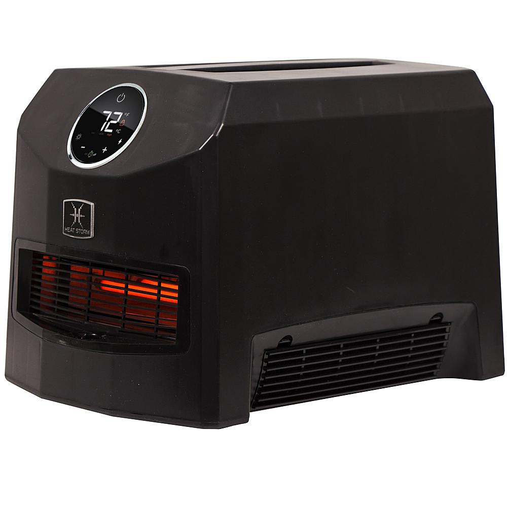 Left View: Lasko - All Season Comfort Control Electric Tower Fan and Space Heater in One with Timer and Remote Control - Black