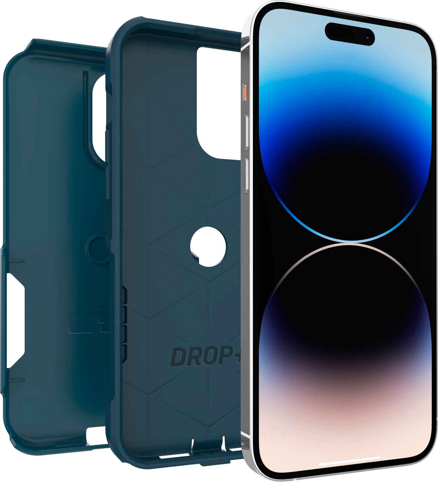 Angle. OtterBox - Commuter Series Hard Shell for Apple iPhone 14 Pro Max - Don't Be Blue.