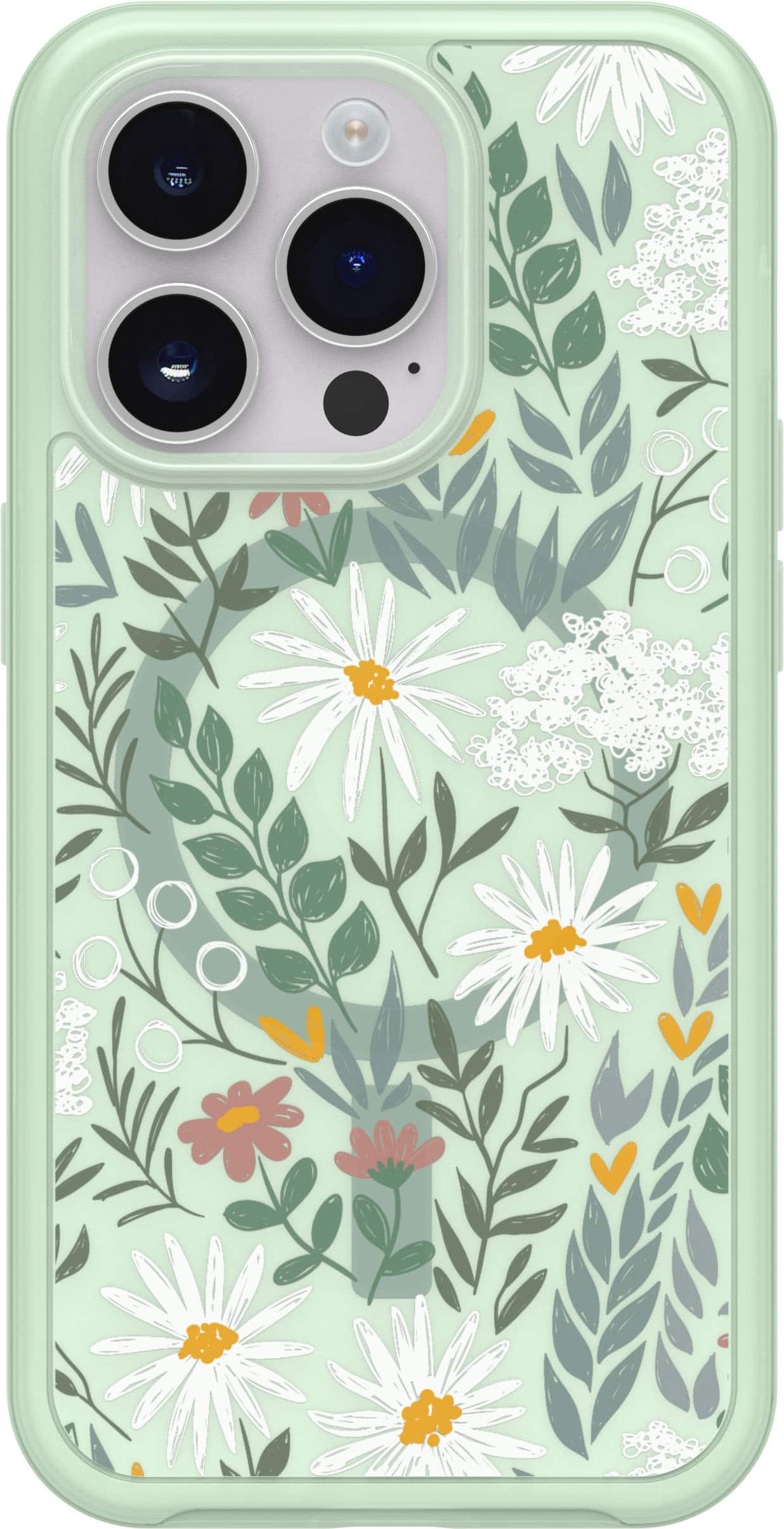 Front. OtterBox - Symmetry Series+ for MagSafe Hard Shell for Apple iPhone 14 Pro - Sage Advice.