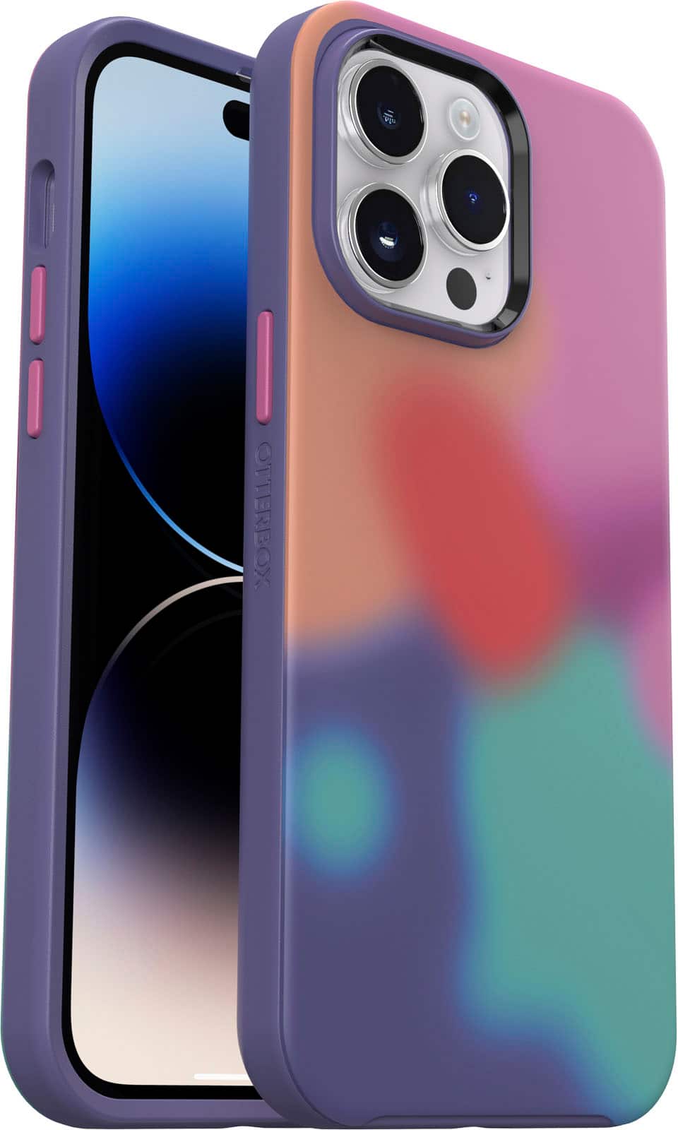 Left. OtterBox - Symmetry Series+ for MagSafe Hard Shell for Apple iPhone 14 Pro Max - Euphoria.