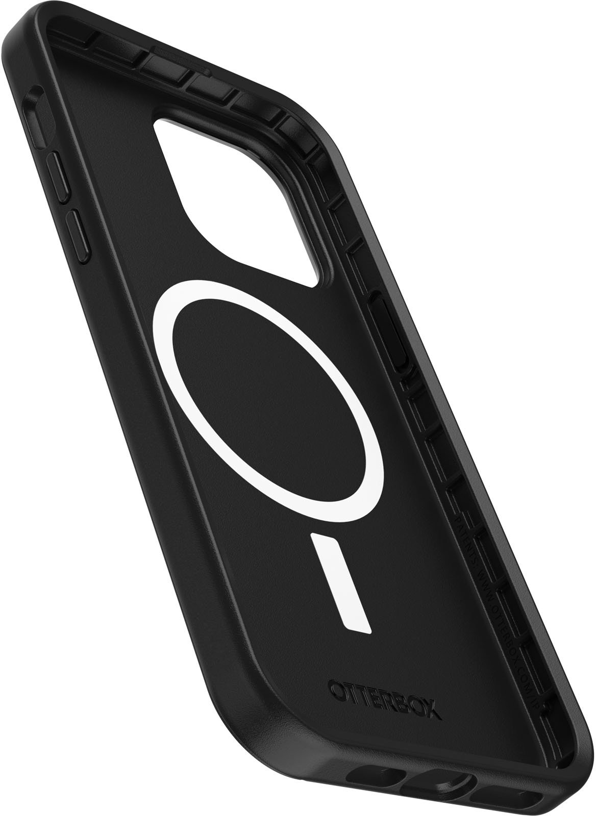 Angle. OtterBox - Symmetry Series+ for MagSafe Hard Shell for Apple iPhone 14 Pro Max - Black.
